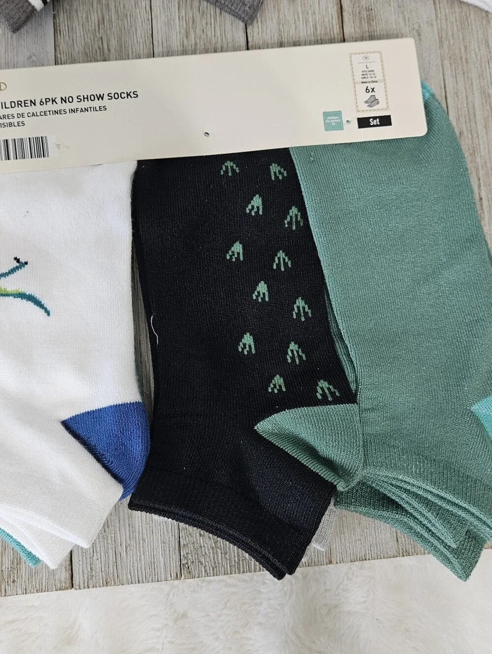 3 - 6 Packs Low Cut Socks Size L 6X Boys 12-14 Girls 8-10  No Show Socks by L&D